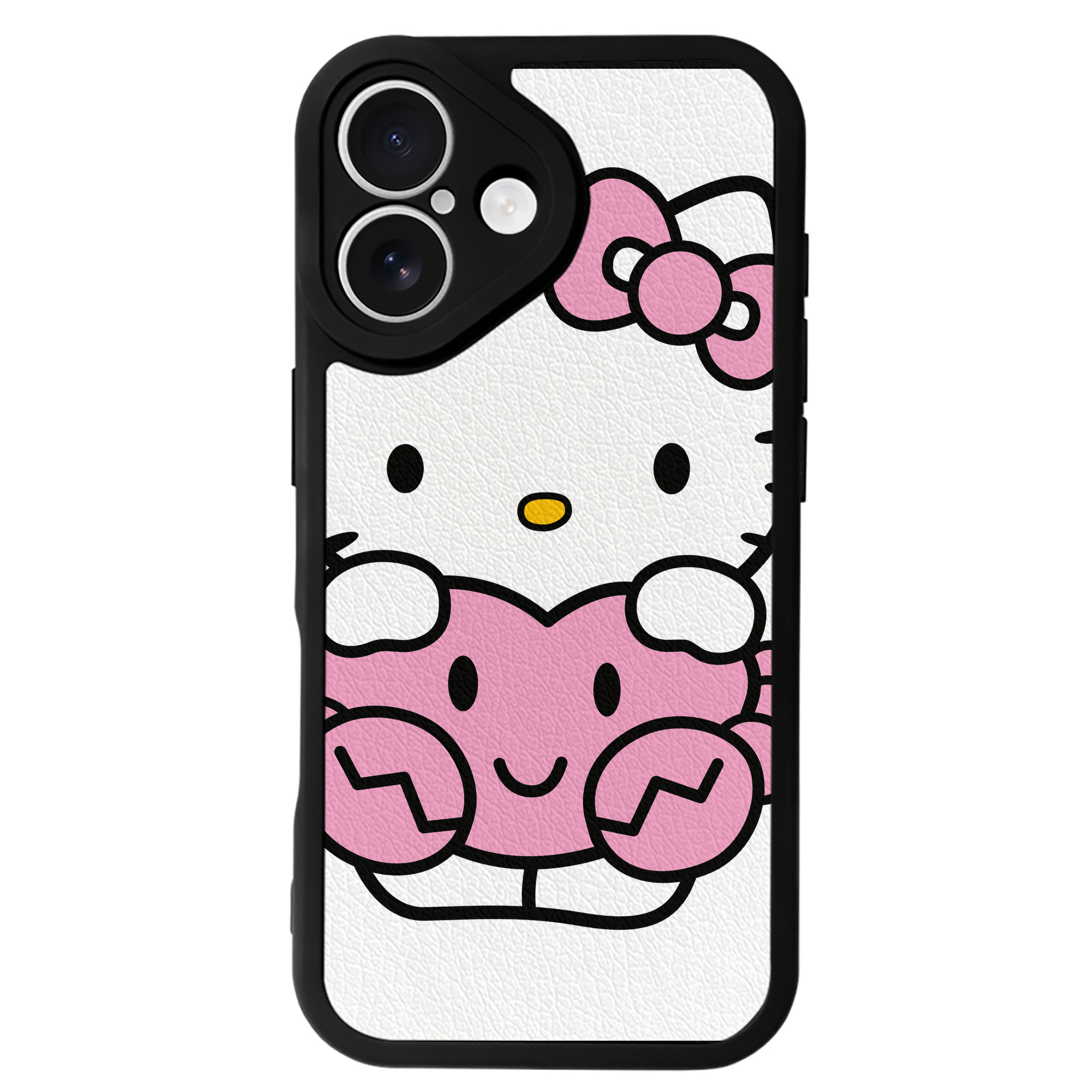 （画像用） Hello Kitty ハローキティ 【iPhone 16シリーズ対応】シリコンスマホケース（レザー調） 材質：シリコン